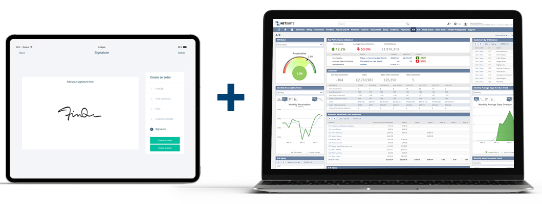 Onsight and NetSuite screens