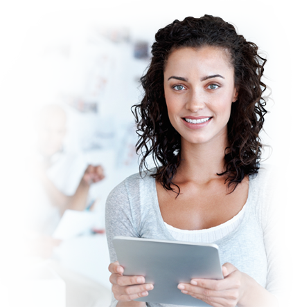 Sales rep using a mobile app to create quotes and orders