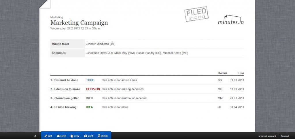 Minutes.io for a paperless office